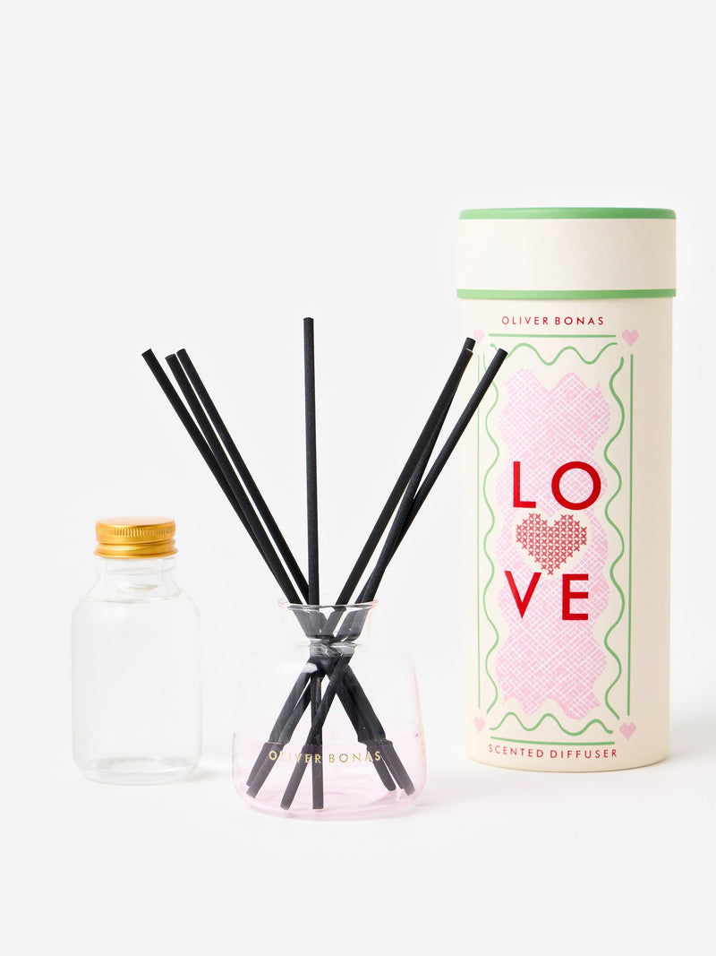 Oliver Bonas Pink Love reed diffuser, UK version