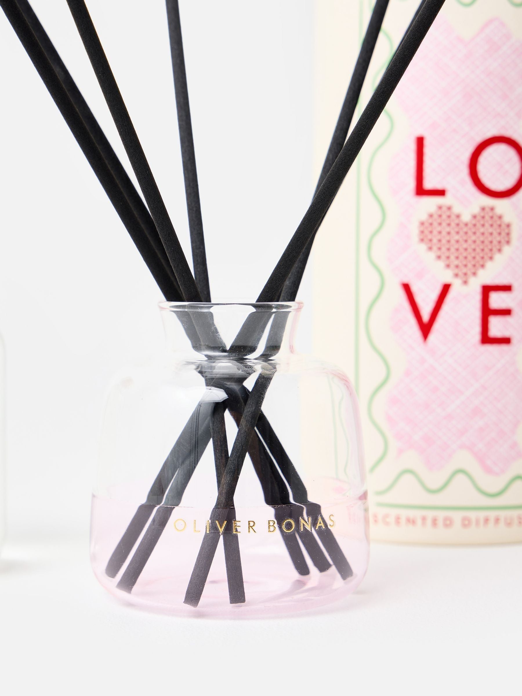Oliver Bonas Pink Love reed diffuser, UK version