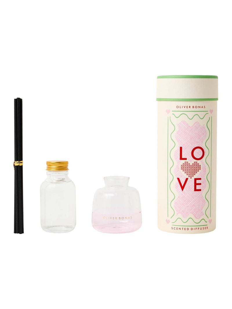 Oliver Bonas Pink Love reed diffuser, UK version