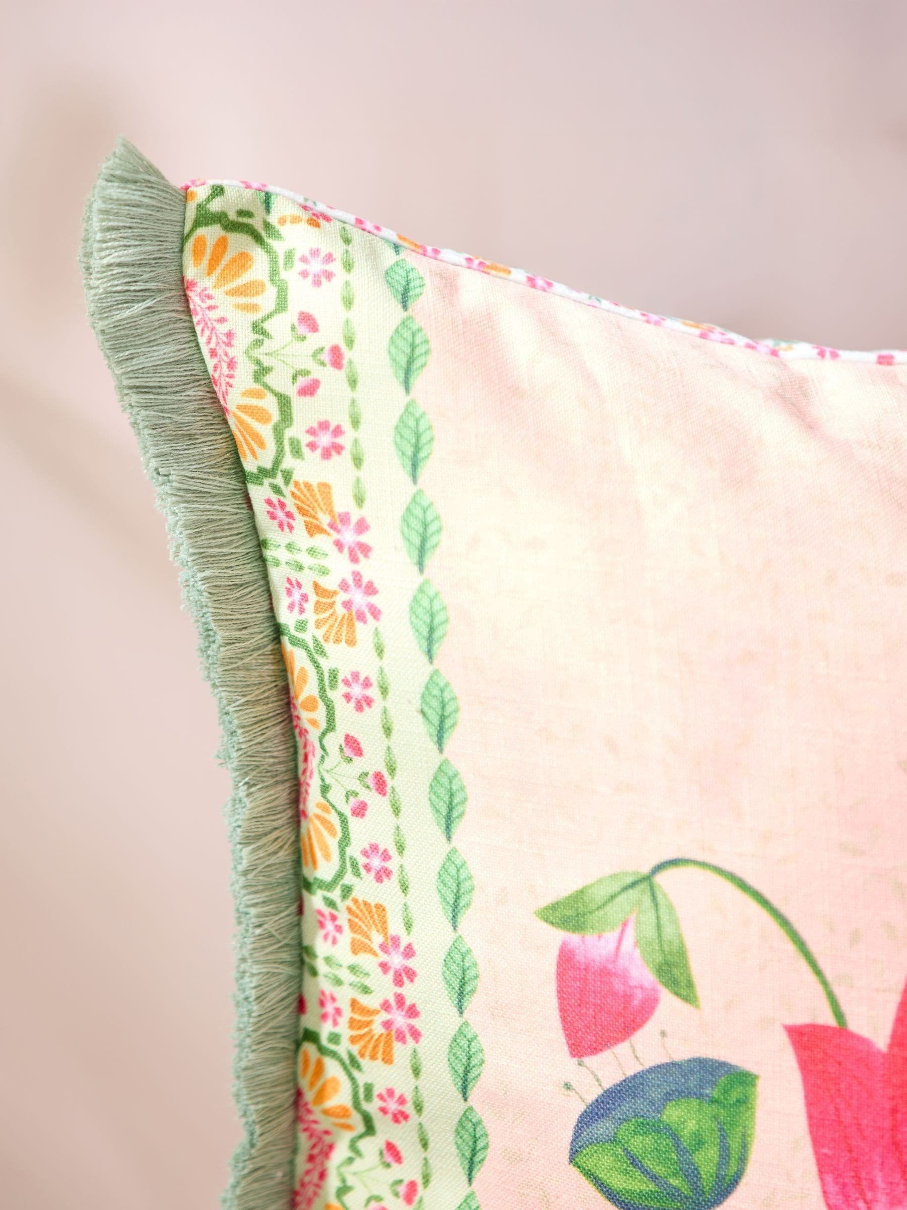 Joe Browns pink Herons Haven reversible cushion (British brand)