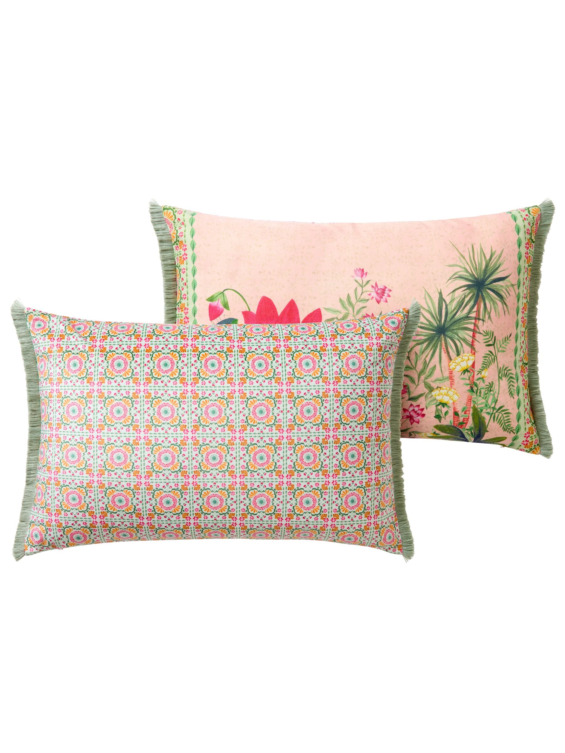 Joe Browns pink Herons Haven reversible cushion (British brand)