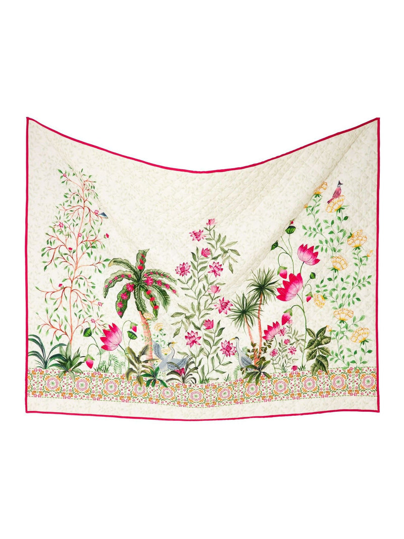 Joe Browns Herons Haven quilted cotton bedspread off white, imported from the UK