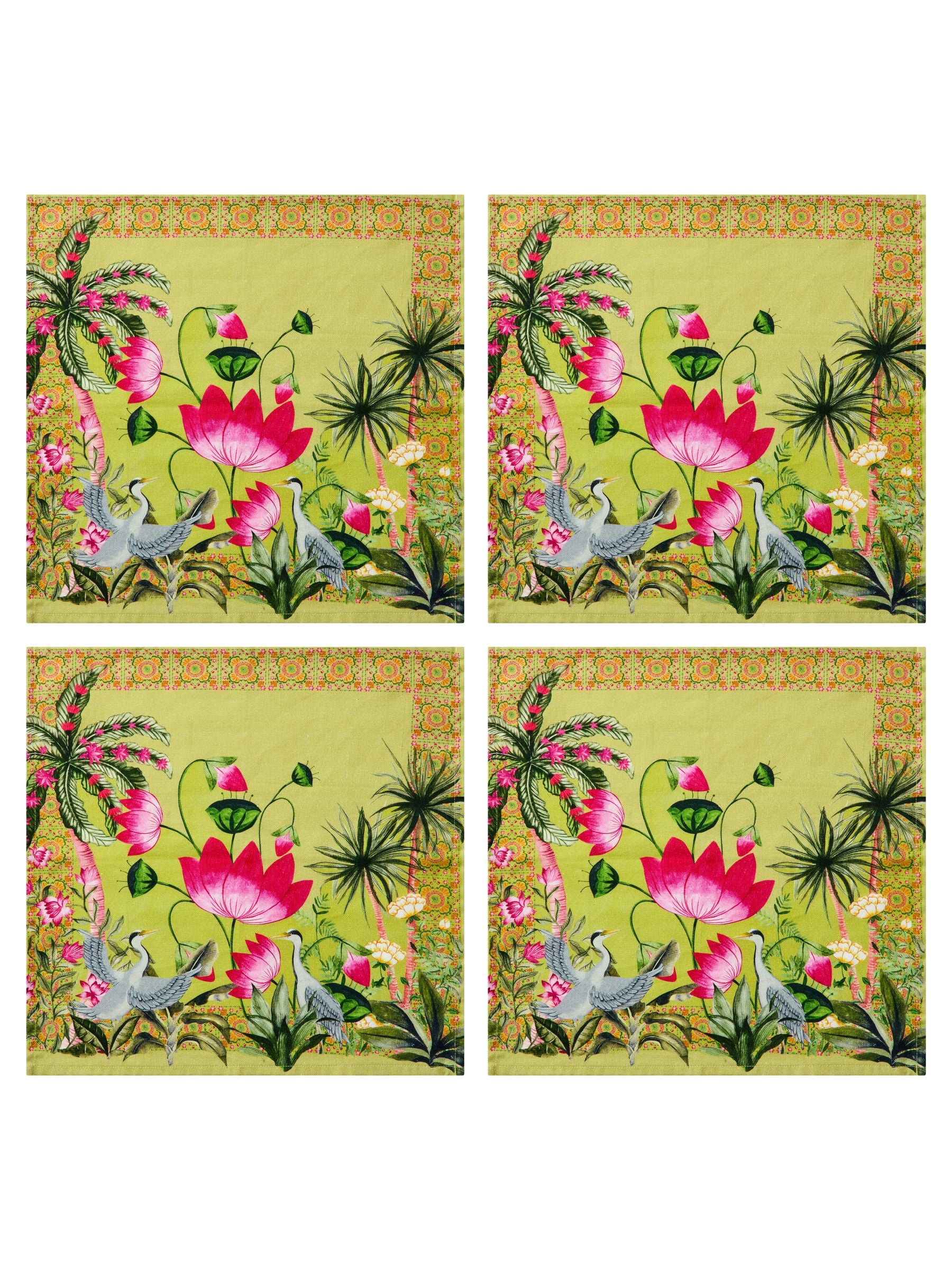 Joe Browns 4 pack green Herons Haven napkins - British product