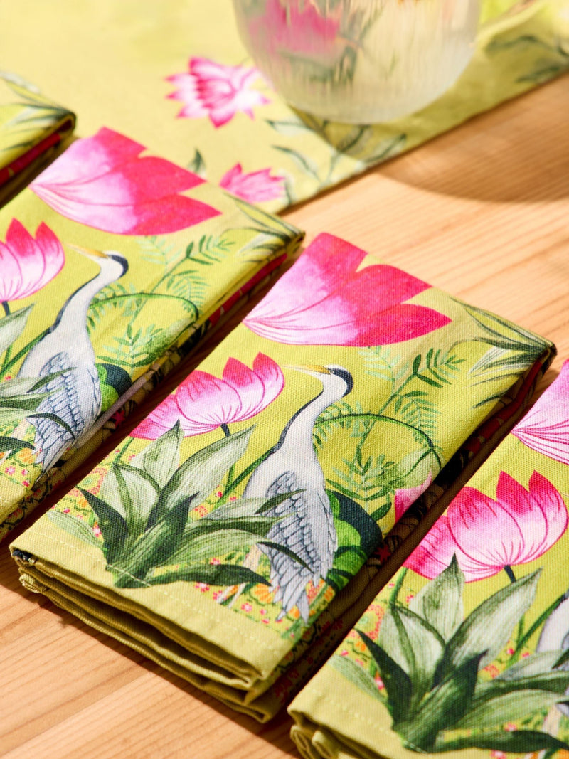Joe Browns 4 pack green Herons Haven napkins - British product