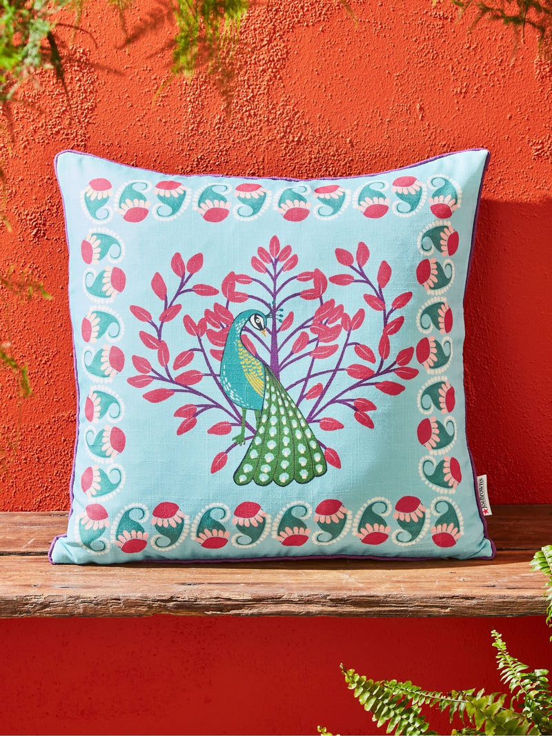 Joe Browns reversible garden cushion peacock elephant 45.5cm, UK version