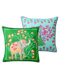 Joe Browns reversible garden cushion peacock elephant 45.5cm, UK version