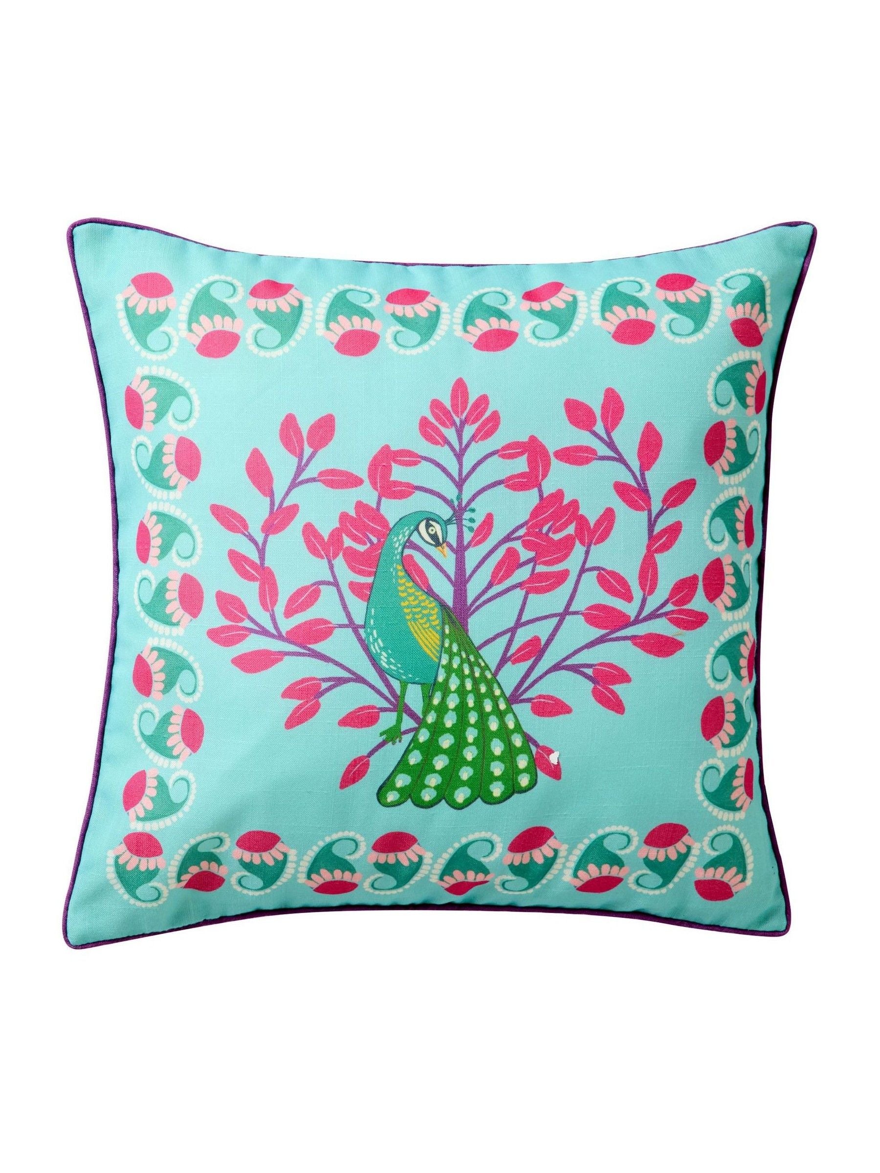 Joe Browns reversible garden cushion peacock elephant 45.5cm, UK version