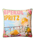 Joe Browns garden cushion Orange Aperol Spritz design, imported from the UK