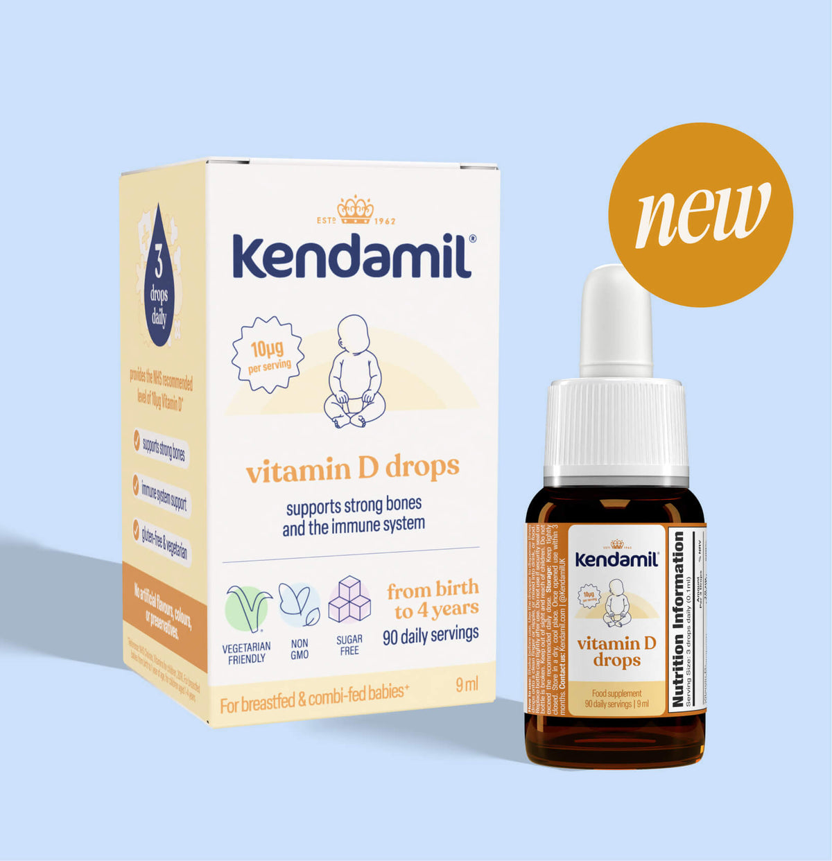 Vitamin D drops for babies with organic coconut oil and vitamin D (British brand)