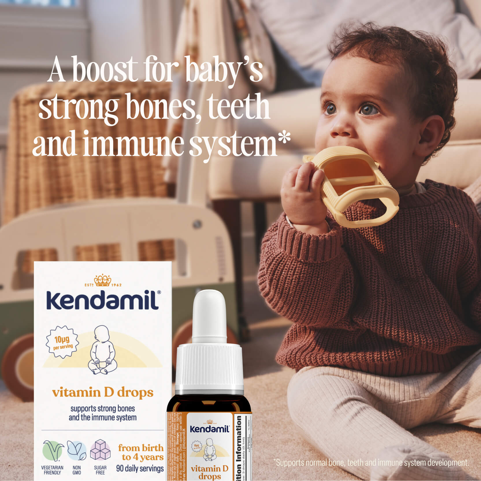 Vitamin D drops for babies with organic coconut oil and vitamin D (British brand)