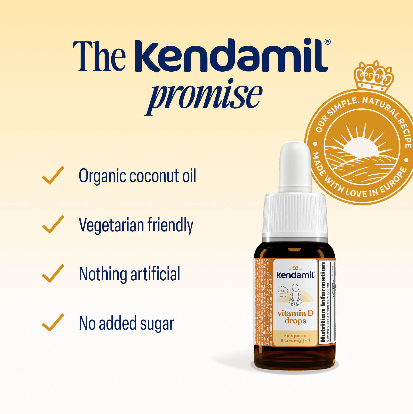 Vitamin D drops for babies with organic coconut oil and vitamin D (British brand)