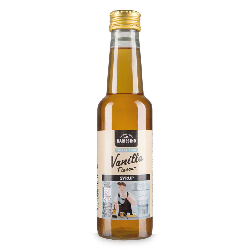 Vanilla coffee syrup for barista-style drinks - British product