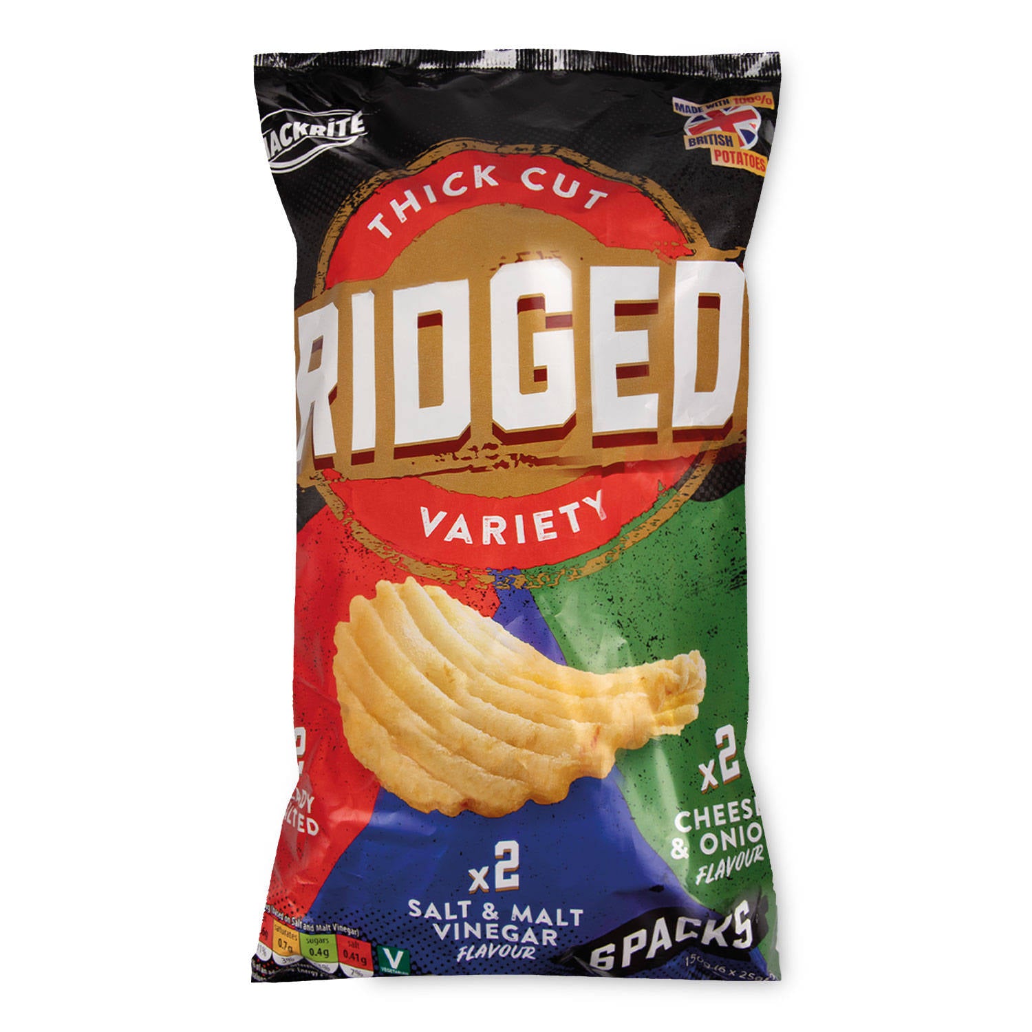 Crisps variety ridged multipack of 6 - British product