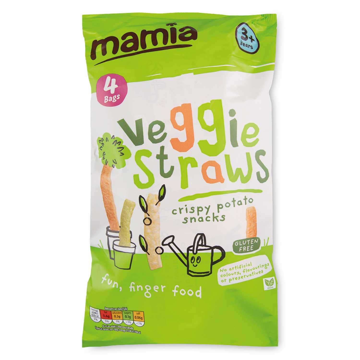 Veggie straws 4 pack with potato, kale and spinach - British product
