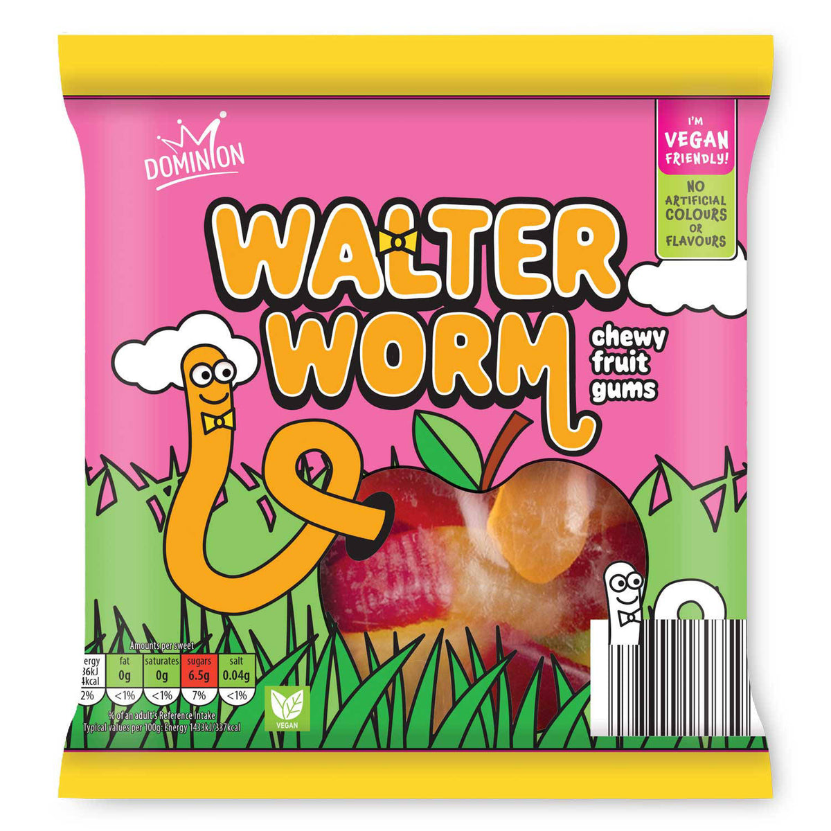 Veggie worms sweets gluten-free gummy candy (British brand)