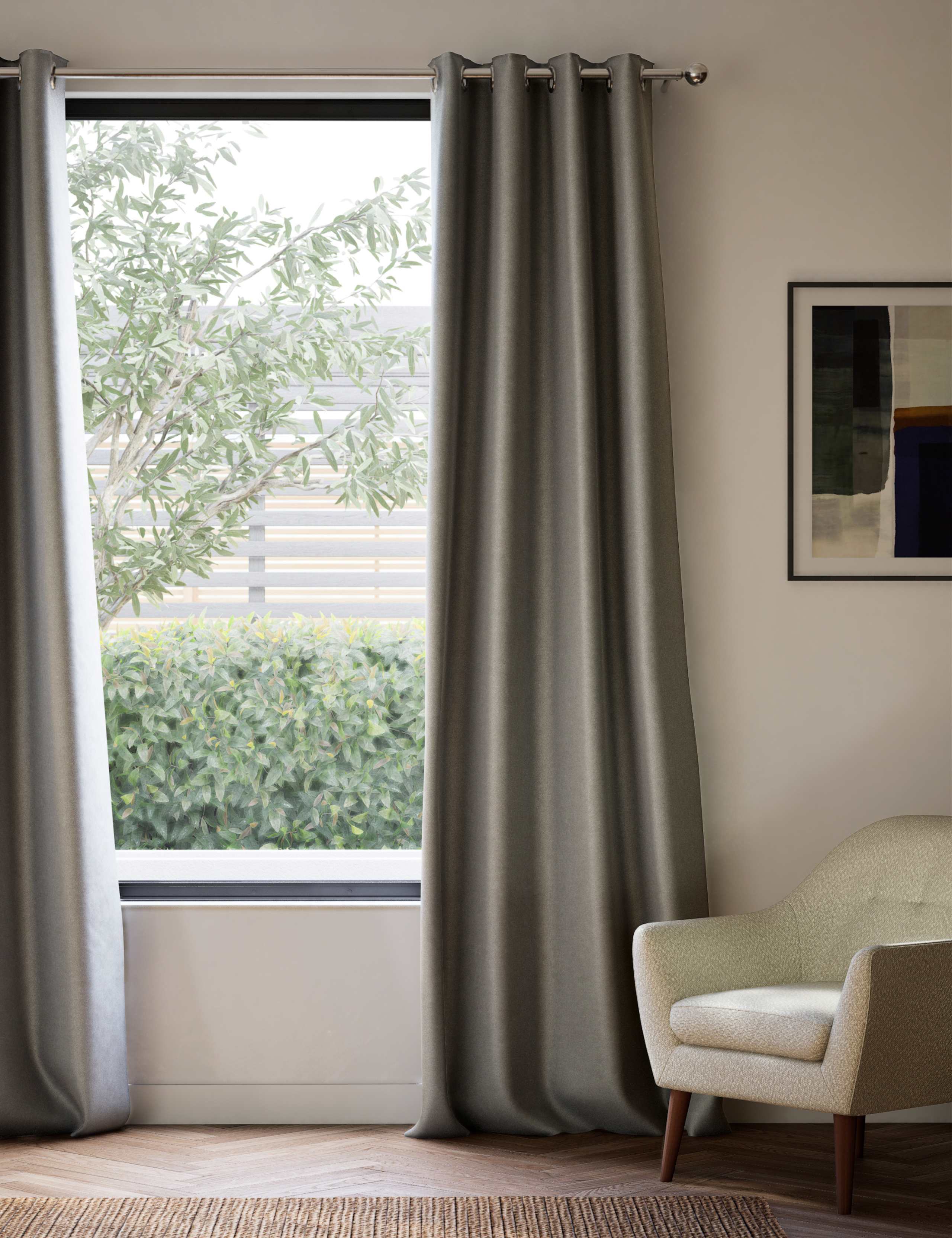 Velvet eyelet ultra thermal curtains (British brand)