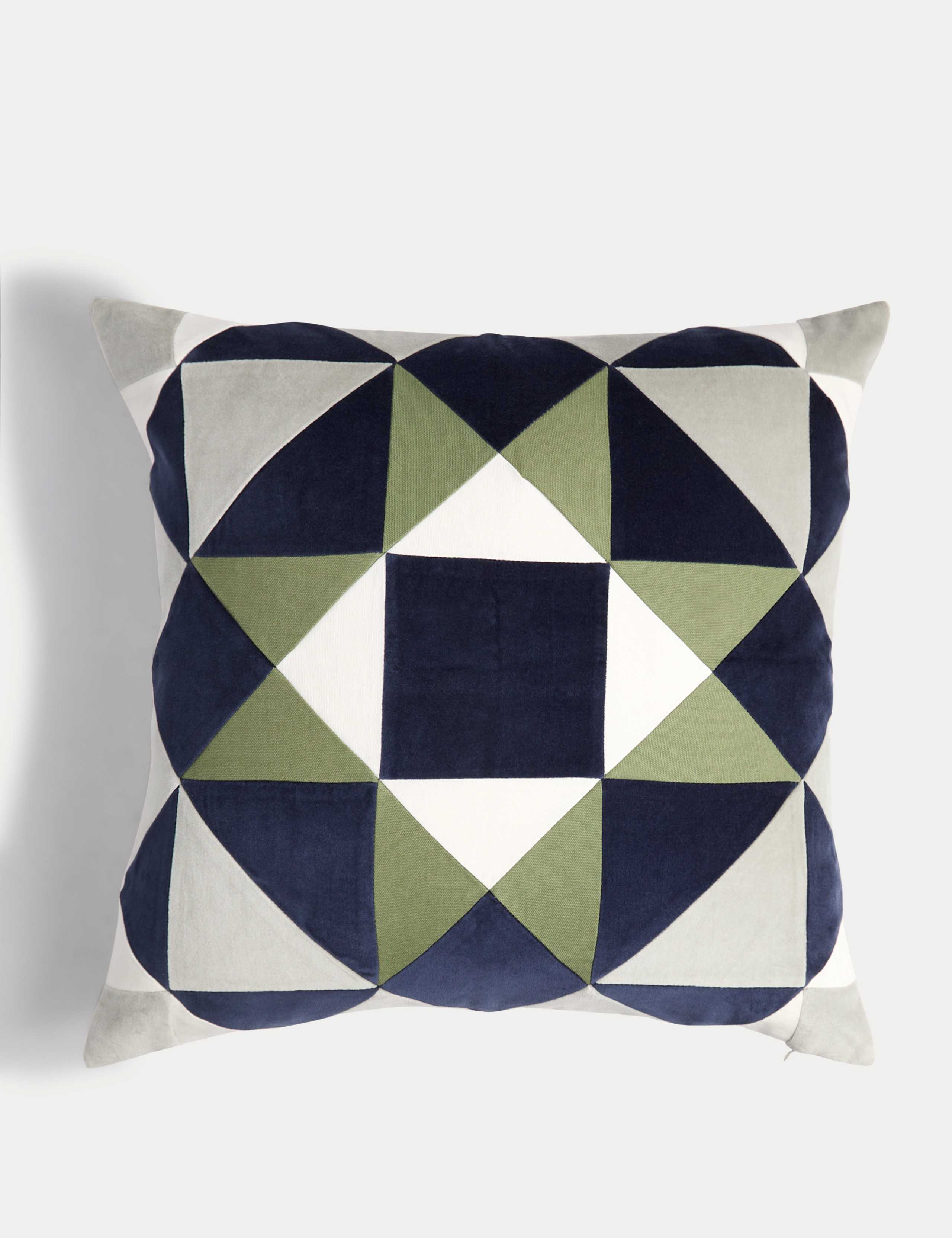 Geometric cushion velvet 50cm square (British brand)