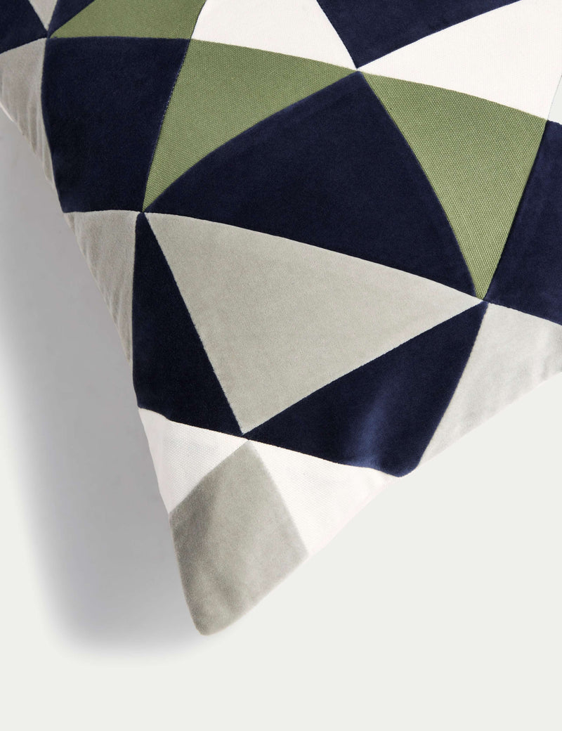Geometric cushion velvet 50cm square (British brand)