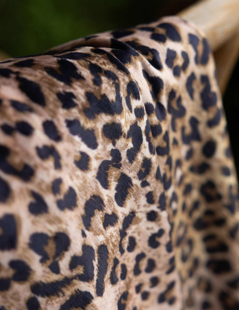Rockett St George velvet leopard print tasselled throw (British brand)