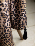 Rockett St George velvet leopard print tasselled throw (British brand)