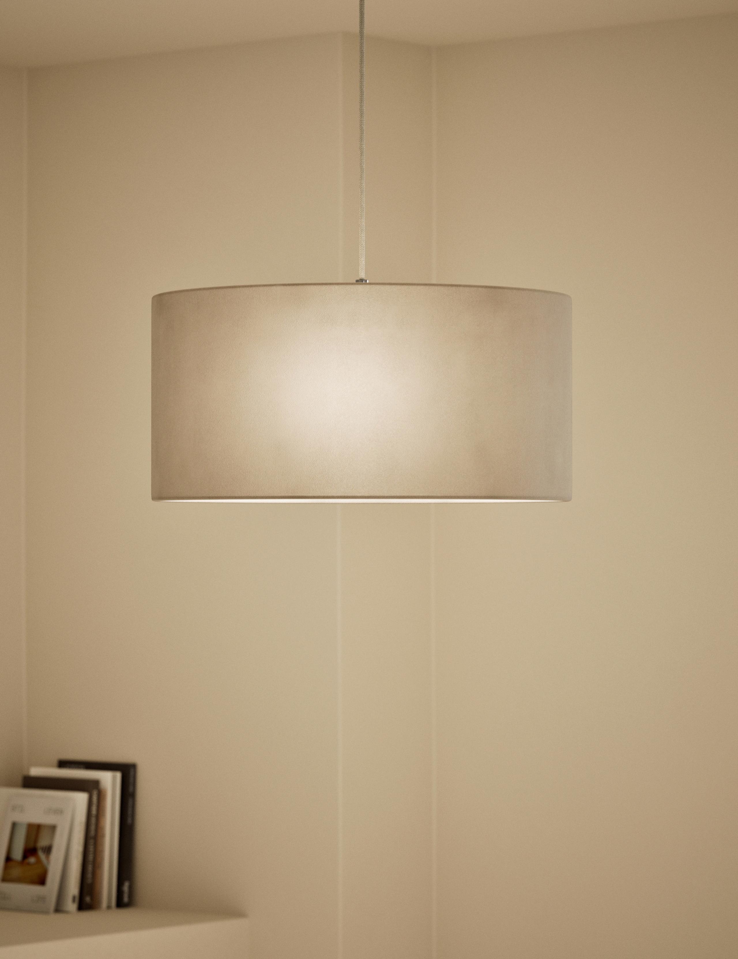 Velvet oversized ceiling lamp shade with soft finish (British brand)