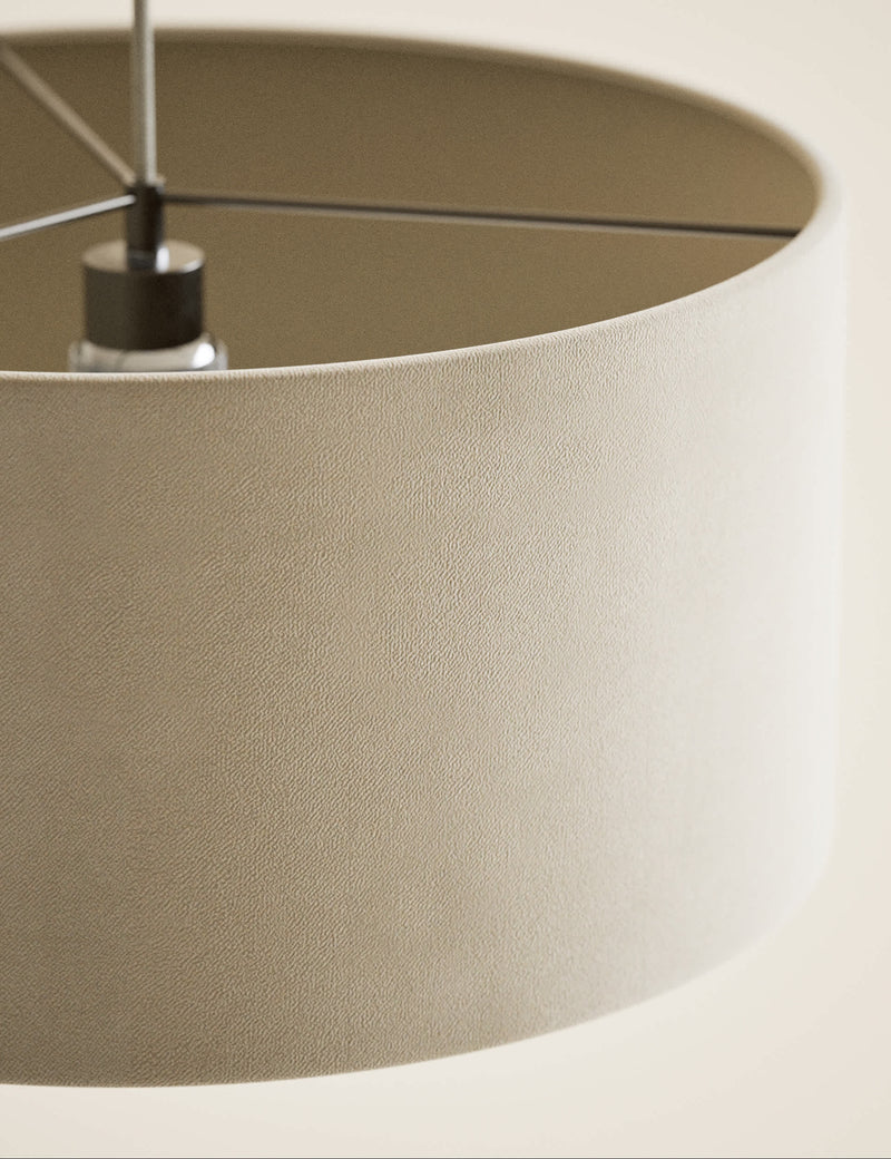 Velvet oversized ceiling lamp shade with soft finish (British brand)