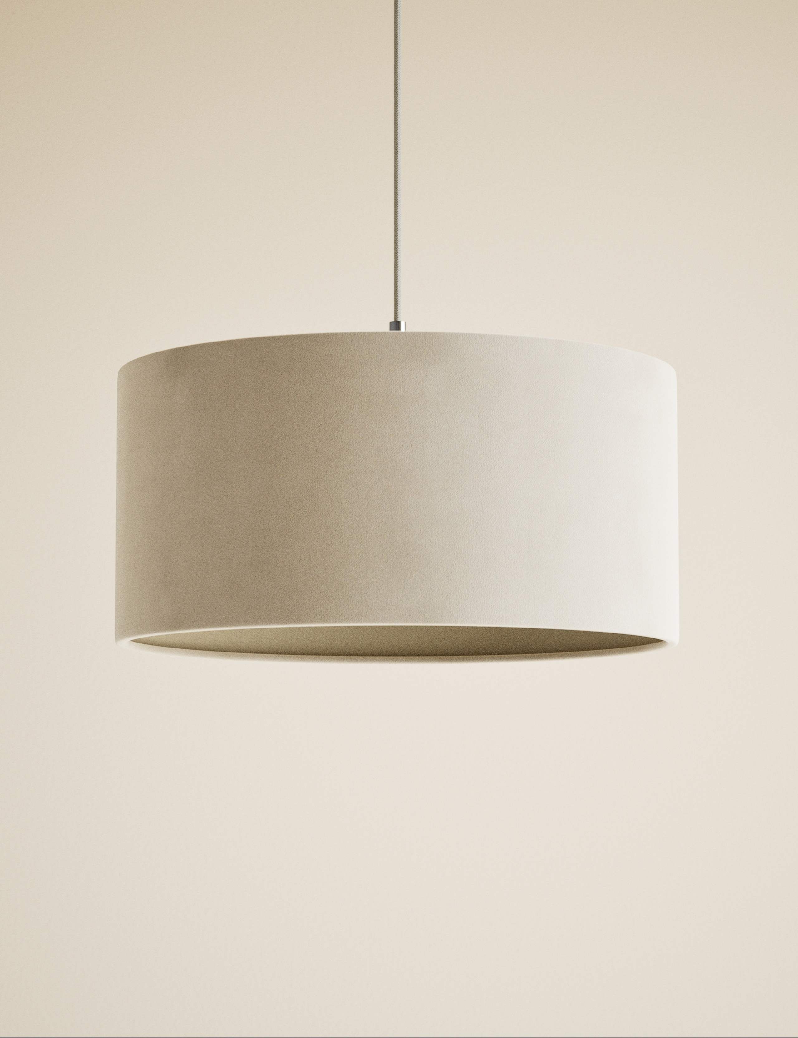 Velvet oversized ceiling lamp shade with soft finish (British brand)