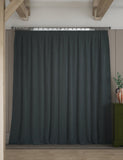 Velvet pencil pleat curtains with thermal lining, imported from the UK