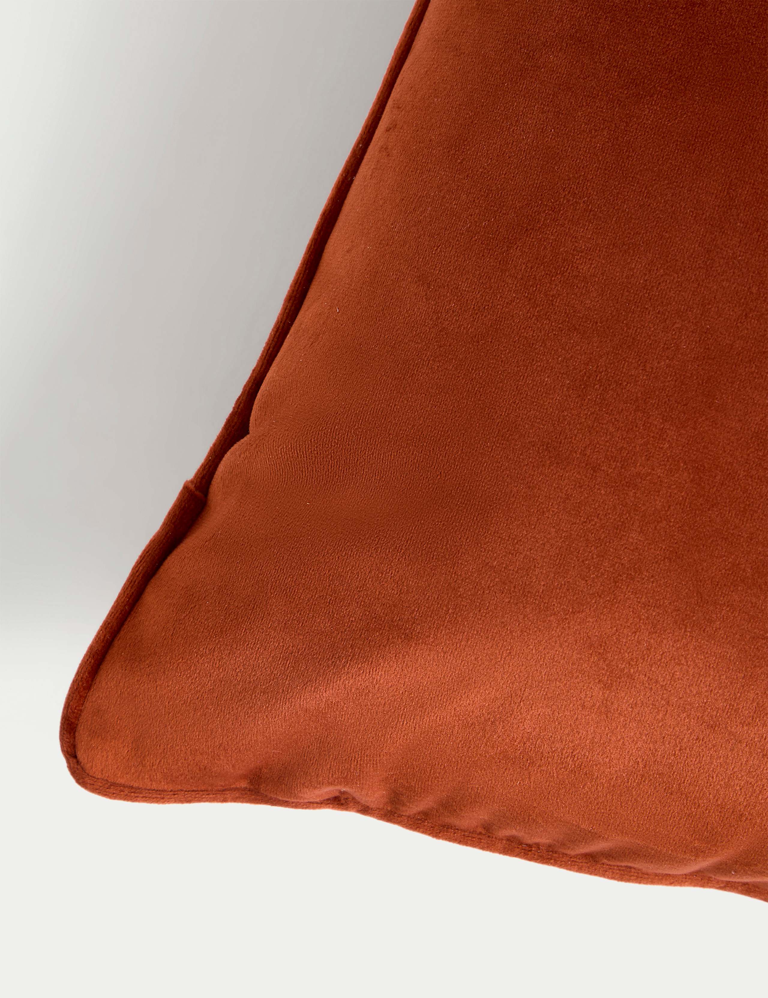 Velvet piped large cushion, UK version