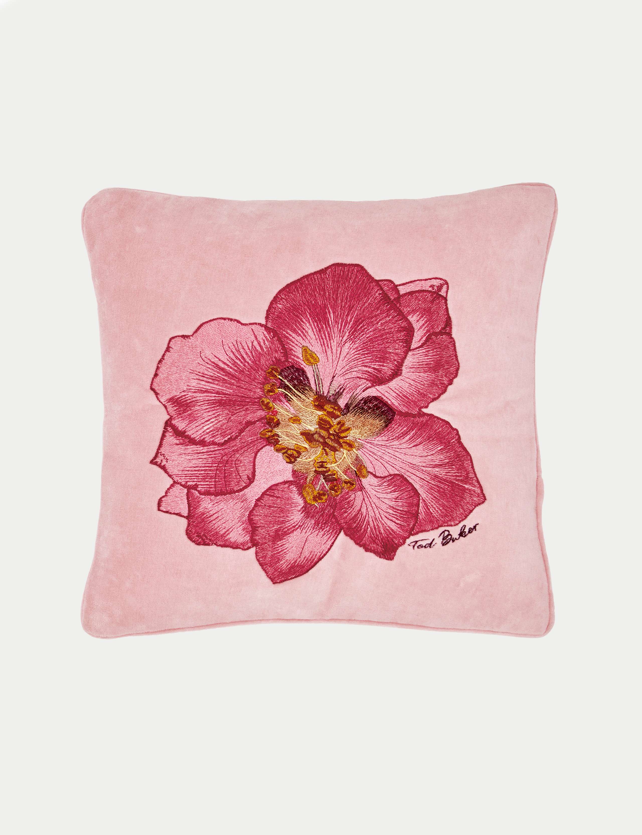 Ted Baker velvet embroidered cushion 45cm, imported from the UK