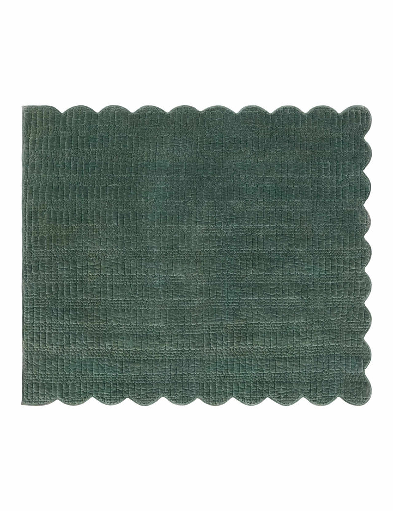 Laura Ashley velvet scalloped bedspread 180x235cm (British brand)