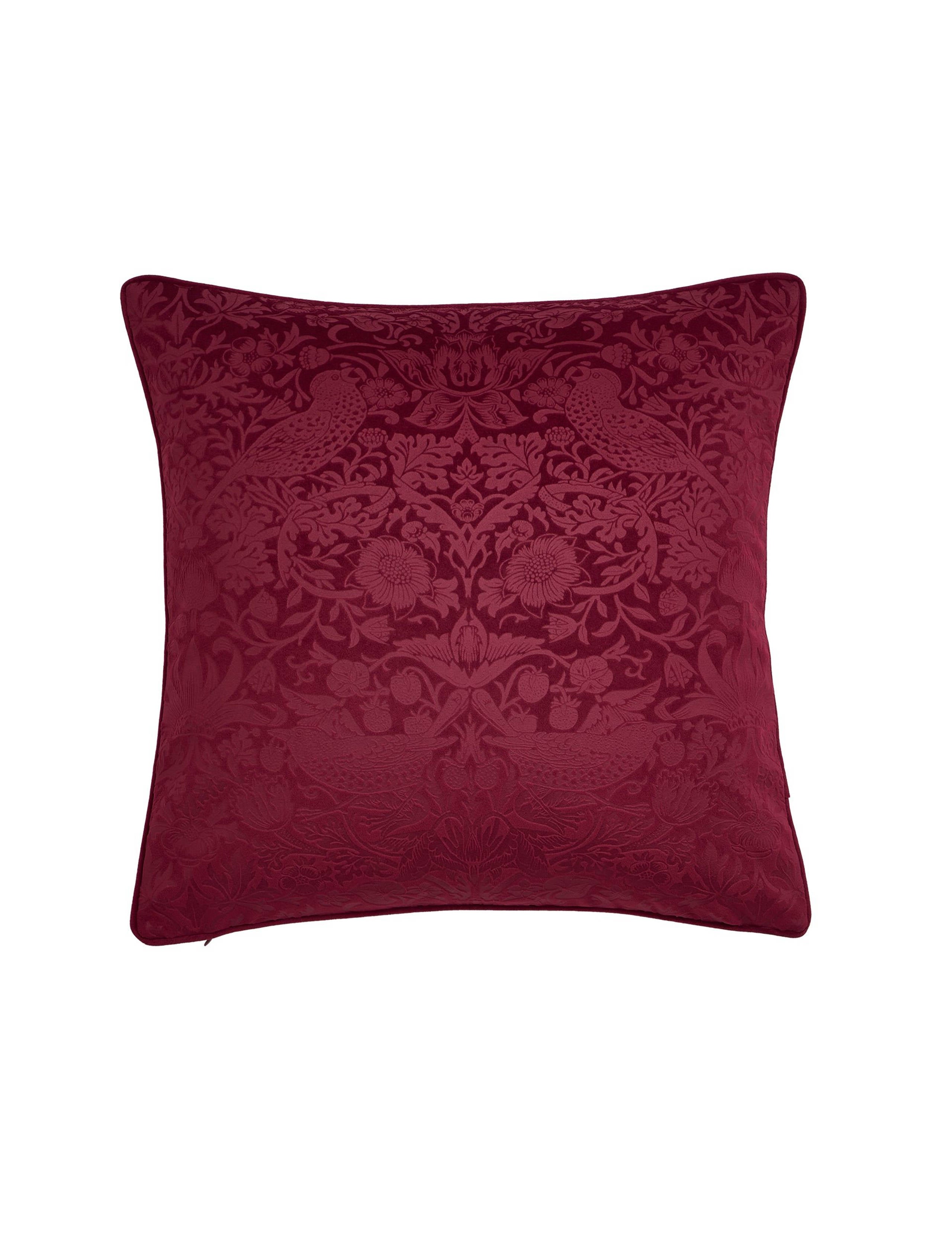 William Morris Strawberry Thief velvet cushion 50cm (British brand)