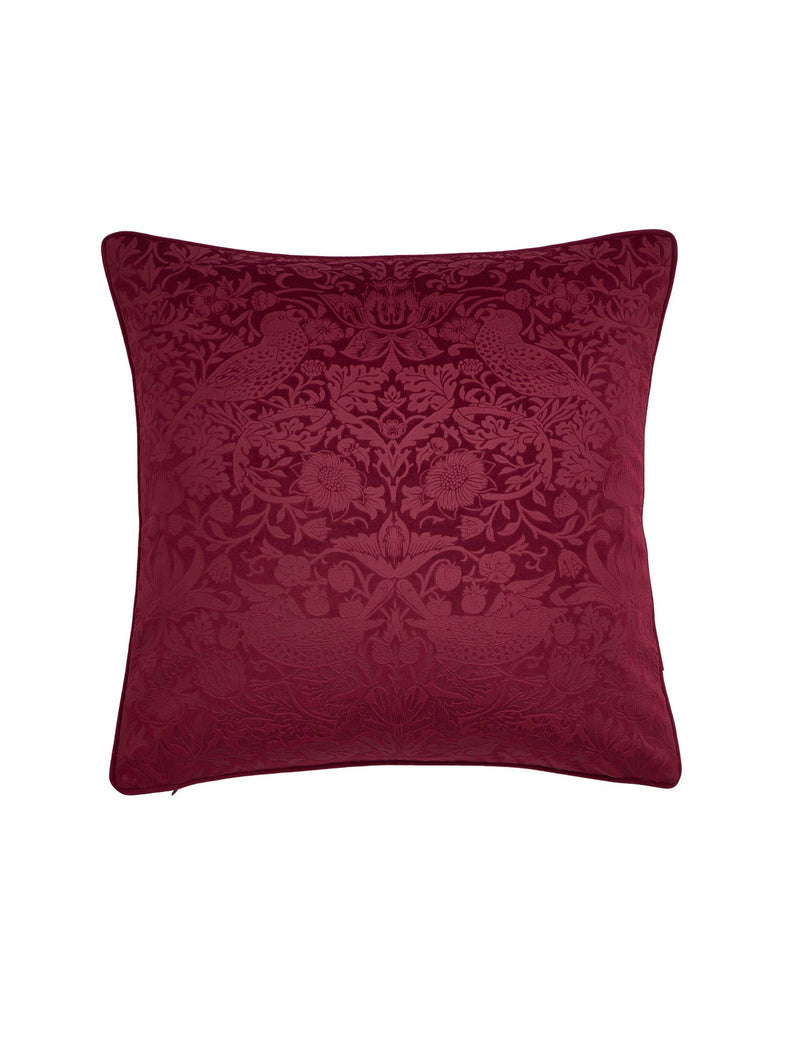 William Morris Strawberry Thief velvet cushion 50cm (British brand)