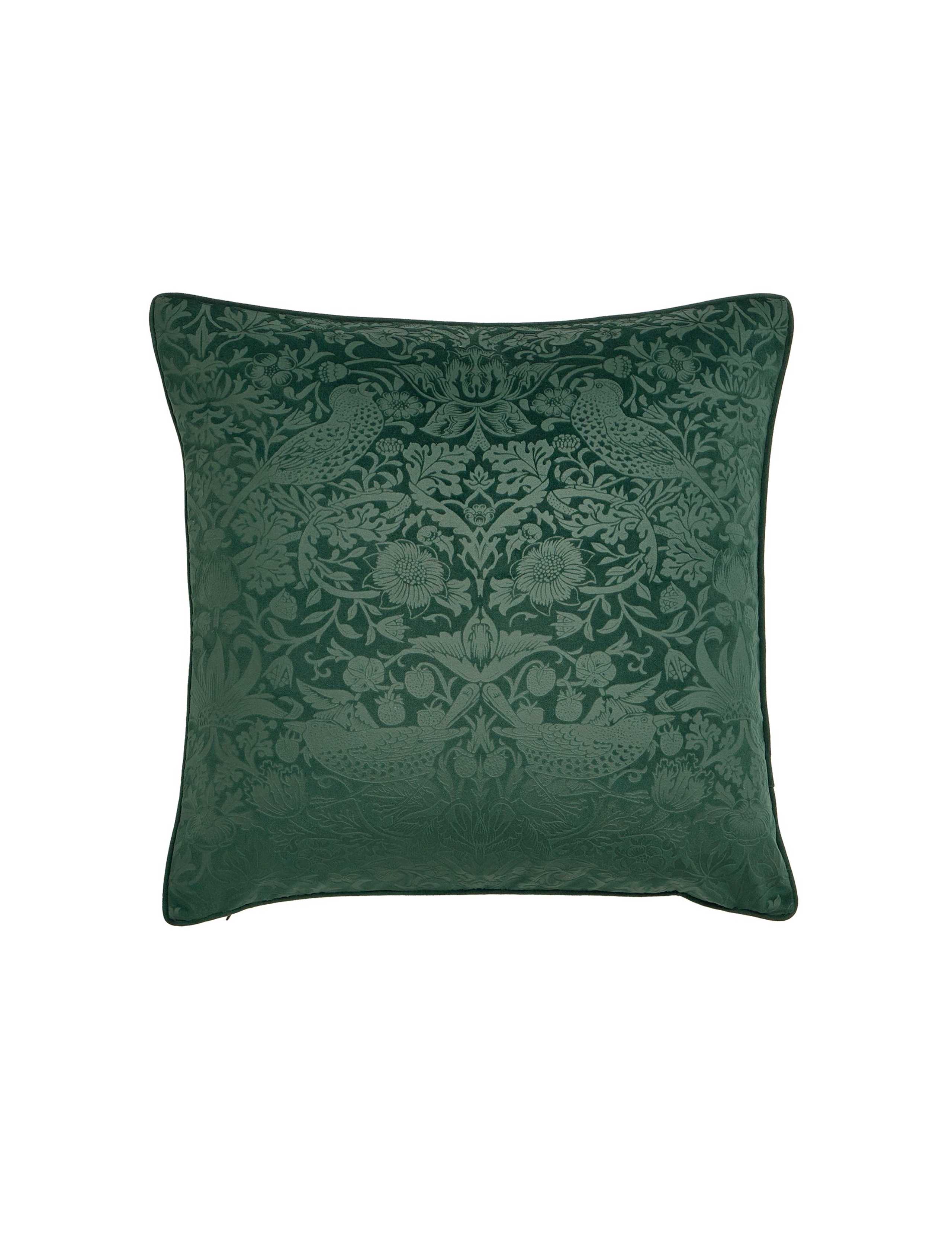 William Morris Strawberry Thief velvet cushion 50cm (British brand)