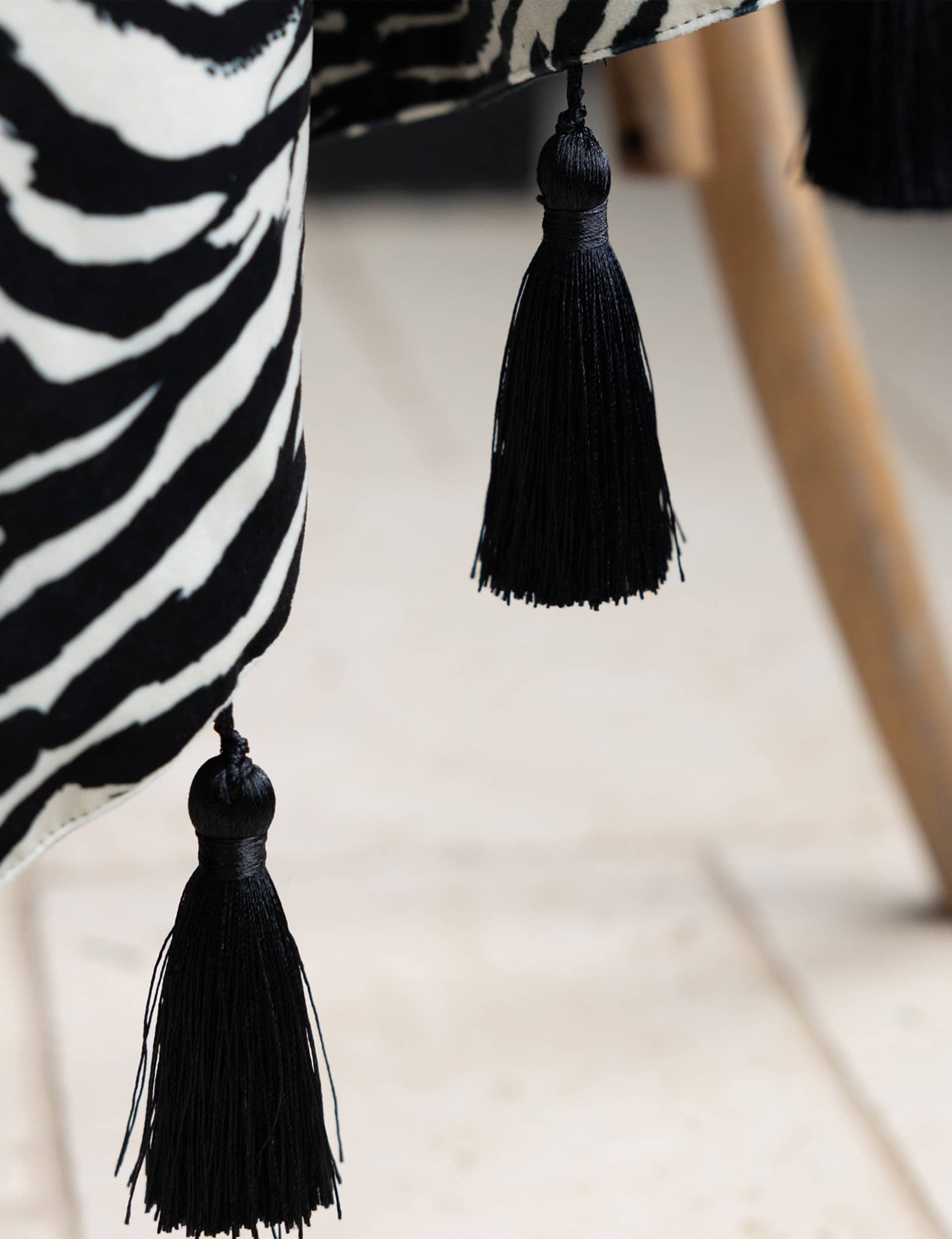 Rockett St George velvet zebra tassled throw, imported from the UK