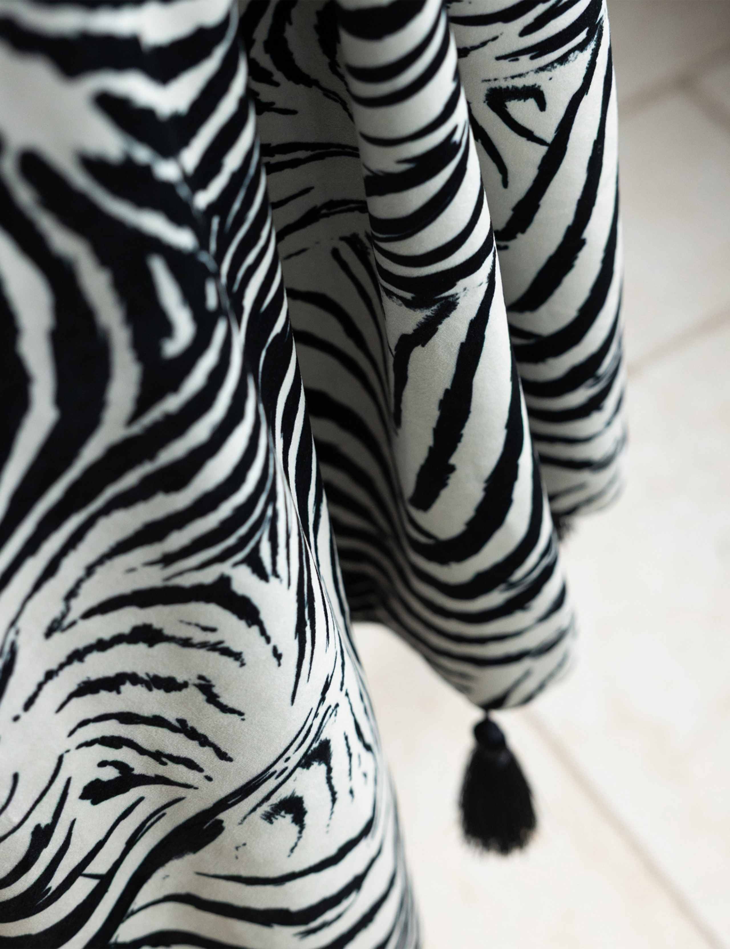 Rockett St George velvet zebra tassled throw, imported from the UK