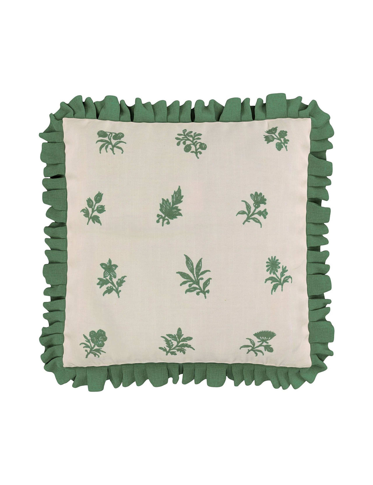 Verdant Bouquet frill square cushion 45cm, imported from the UK
