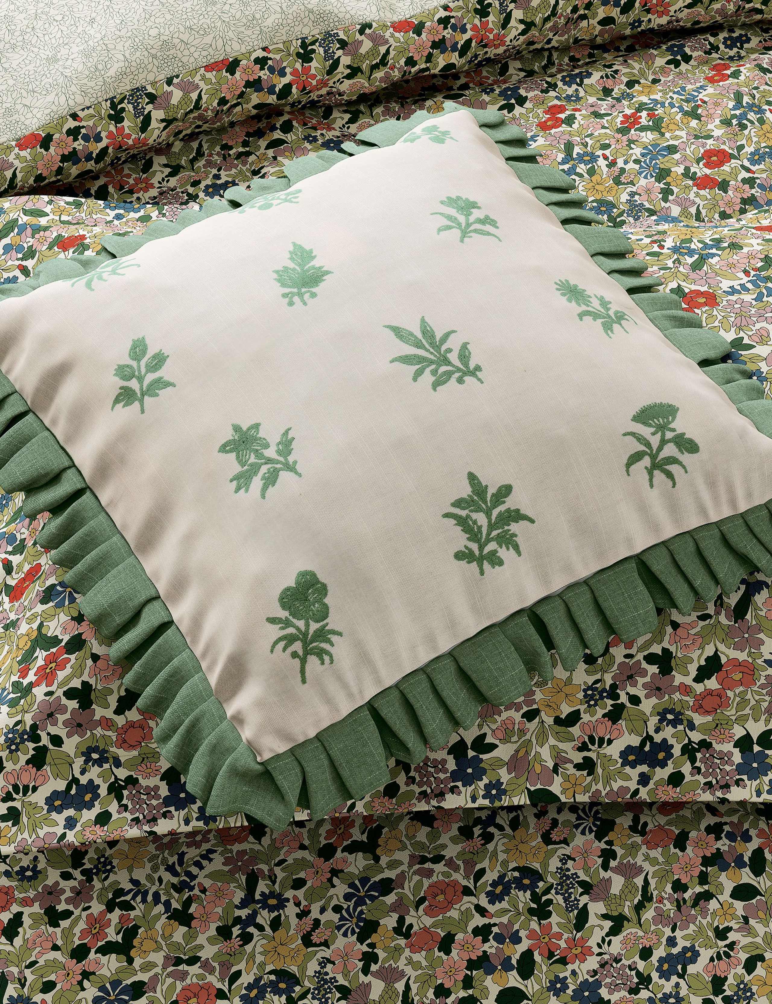 Verdant Bouquet frill square cushion 45cm, imported from the UK
