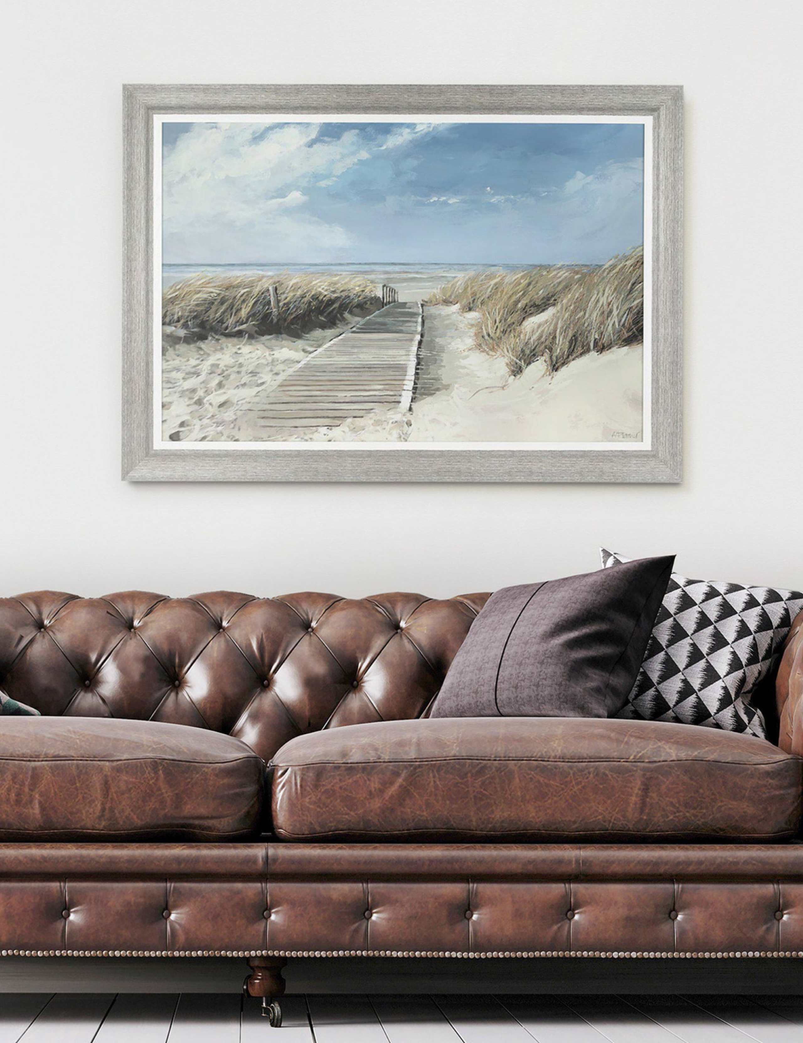 Gallery Direct framed seascape canvas 74x104cm (British brand)