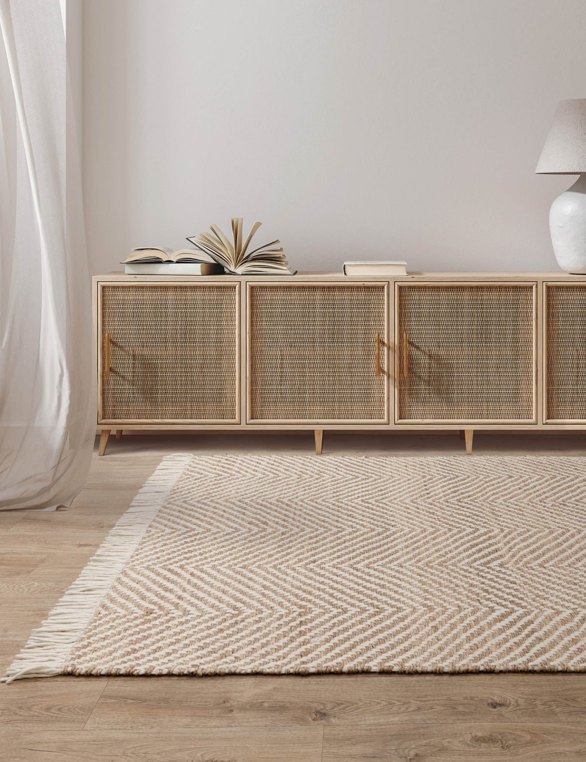 Asiatic Vigo chevron jute rug 160x230 cm, imported from the UK