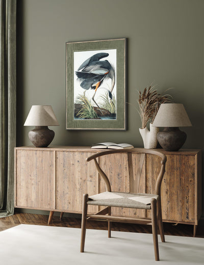 M&S Vintage Blue Heron Framed Art Decorative Wall Art 101cm x 81cm- Buy online at McGrocer