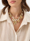 Accessorize cream pearl flower necklace with gold finish, imported from the UK