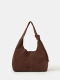 Accessorize brown leather slouchy knot shoulder bag, imported from the UK
