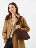Accessorize brown leather slouchy knot shoulder bag, imported from the UK