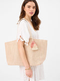 Accessorize natural woven metallic beach bag - British product