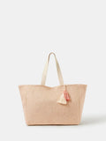 Accessorize natural woven metallic beach bag - British product