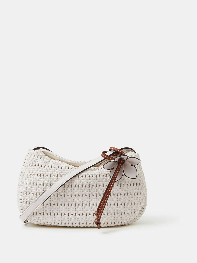 Accessorize white woven cross-body bag, UK version