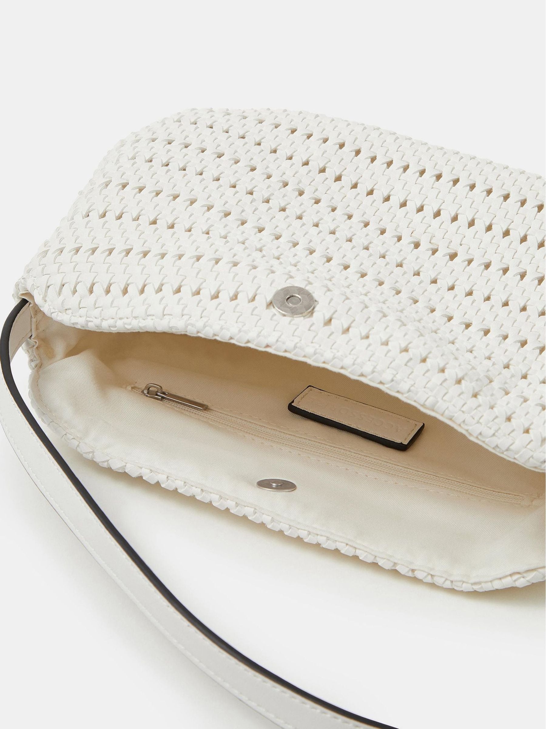 Accessorize white woven cross-body bag, UK version