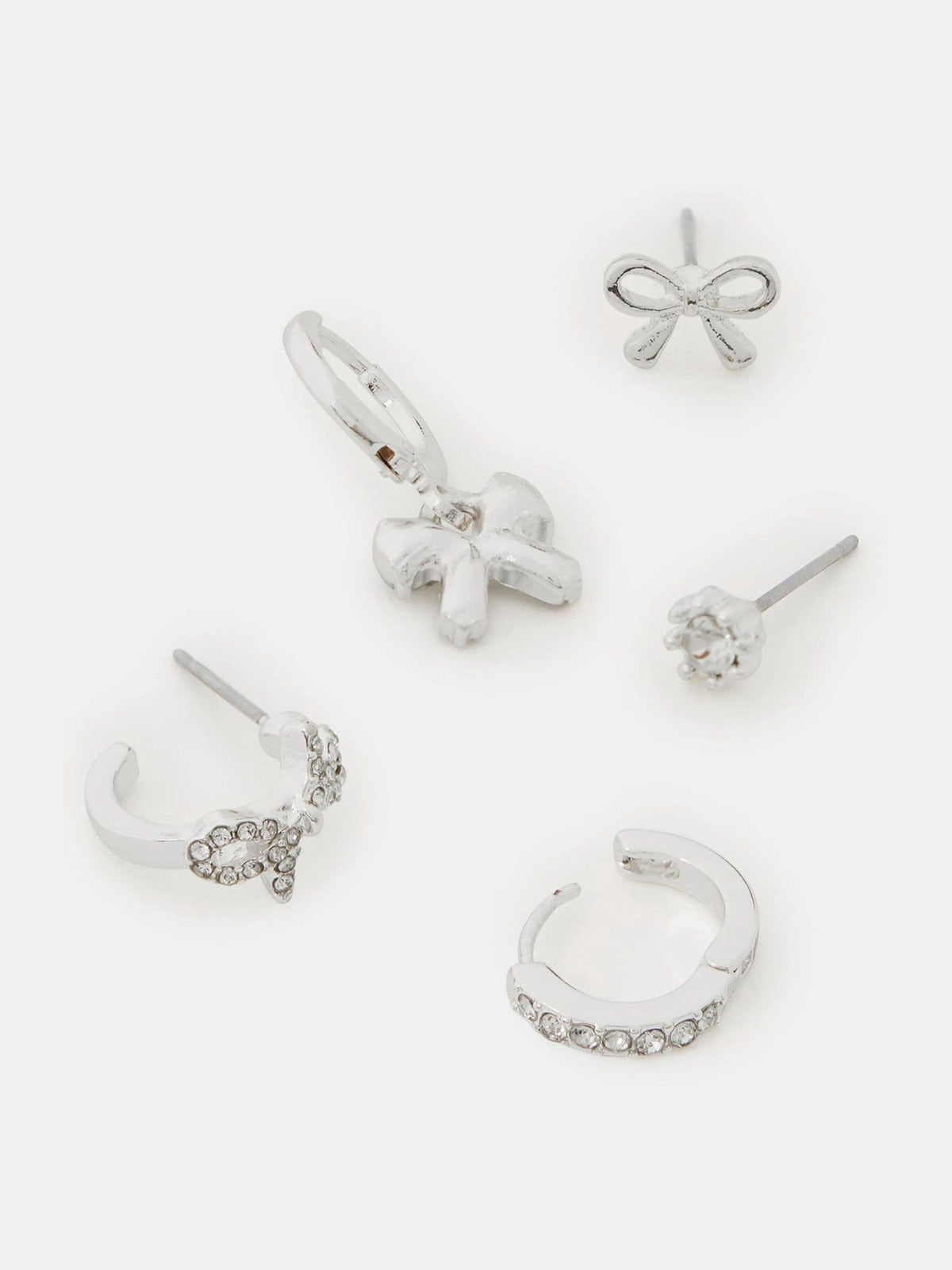 Accessorize bow stud hoop earrings 5 pack (British brand)