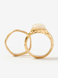 Mint Velvet gold tone hammered rings 2 pack - British product